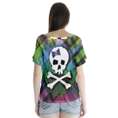 V-Neck Flutter Sleeve Top 