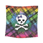 Rainbow Plaid Skull Square Tapestry (Small)