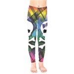 Rainbow Plaid Skull Kids  Legging