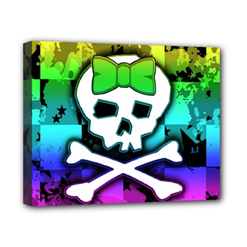 Rainbow Skull Canvas 10  x 8  (Stretched) from ArtsNow.com