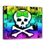 Rainbow Skull Canvas 20  x 16  (Stretched)