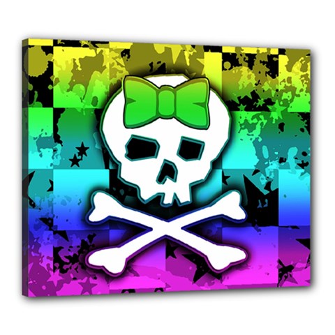 Rainbow Skull Canvas 24  x 20  (Stretched) from ArtsNow.com