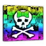 Rainbow Skull Canvas 24  x 20  (Stretched)