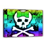 Rainbow Skull Canvas 18  x 12  (Stretched)