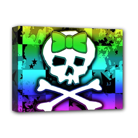 Rainbow Skull Deluxe Canvas 16  x 12  (Stretched)  from ArtsNow.com