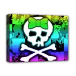 Rainbow Skull Deluxe Canvas 16  x 12  (Stretched) 