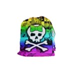 Rainbow Skull Drawstring Pouch (Medium)