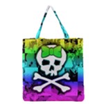 Rainbow Skull Grocery Tote Bag