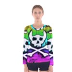 Rainbow Skull Women s Long Sleeve Tee