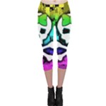 Rainbow Skull Capri Leggings 