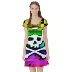 Short Sleeve Skater Dress Front Short Sleeve Skater Dress Front