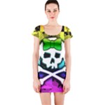 Rainbow Skull Short Sleeve Bodycon Dress