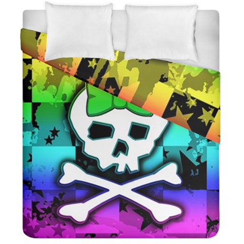 Rainbow Skull Duvet Cover Double Side (California King Size) from ArtsNow.com