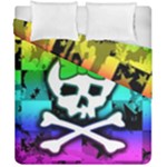 Rainbow Skull Duvet Cover Double Side (California King Size)