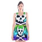 Rainbow Skull Scoop Neck Skater Dress