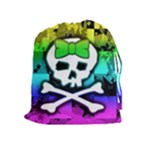 Rainbow Skull Drawstring Pouch (XL)