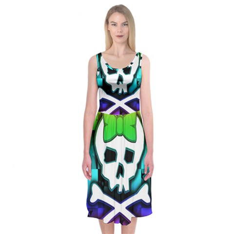 Rainbow Skull Midi Sleeveless Dress from ArtsNow.com