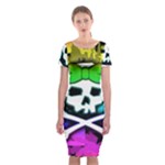 Rainbow Skull Classic Short Sleeve Midi Dress