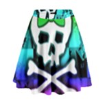 Rainbow Skull High Waist Skirt