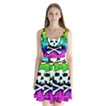 Rainbow Skull Split Back Mini Dress 