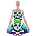 Rainbow Skull Velvet Skater Dress