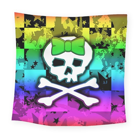 Rainbow Skull Square Tapestry (Large) from ArtsNow.com