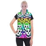 Rainbow Skull Women s Button Up Vest