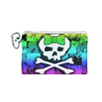 Rainbow Skull Canvas Cosmetic Bag (Small)