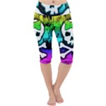 Rainbow Skull Lightweight Velour Cropped Yoga Leggings