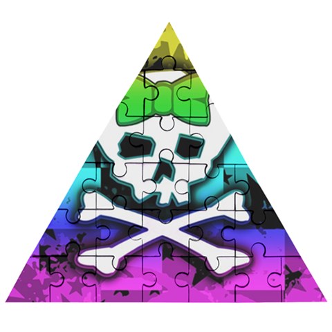 Rainbow Skull Wooden Puzzle Triangle from ArtsNow.com