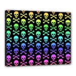Rainbow Skull and Crossbones  Canvas 20  x 16  (Stretched)