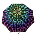 Rainbow Skull and Crossbones  Folding Umbrella