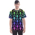 Rainbow Skull and Crossbones  Men s Sports Mesh Tee