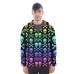 Rainbow Skull and Crossbones  Men s Hooded Windbreaker