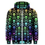 Rainbow Skull and Crossbones  Men s Zipper Hoodie