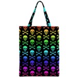 Rainbow Skull and Crossbones  Zipper Classic Tote Bag