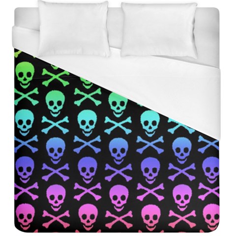 Rainbow Skull and Crossbones  Duvet Cover (King Size) from ArtsNow.com