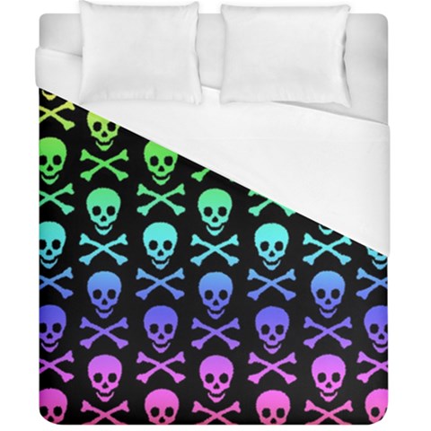Rainbow Skull and Crossbones  Duvet Cover (California King Size) from ArtsNow.com