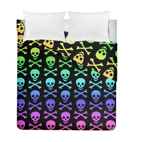 Rainbow Skull and Crossbones  Duvet Cover Double Side (Full/ Double Size) from ArtsNow.com