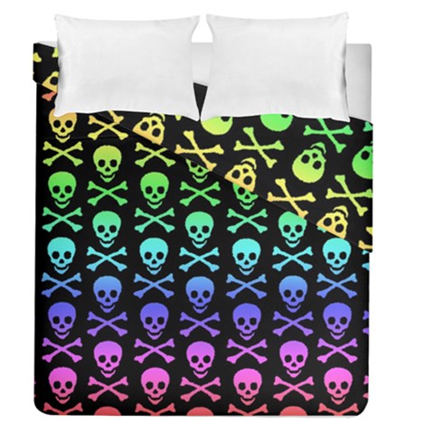 Rainbow Skull and Crossbones  Duvet Cover Double Side (Queen Size) from ArtsNow.com