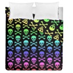 Rainbow Skull and Crossbones  Duvet Cover Double Side (Queen Size)