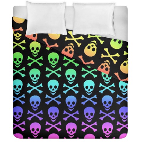 Rainbow Skull and Crossbones  Duvet Cover Double Side (California King Size) from ArtsNow.com