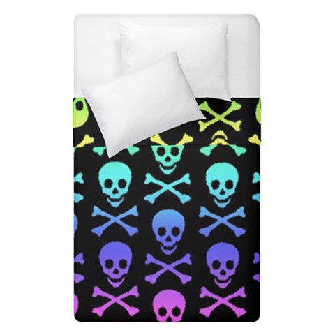 Rainbow Skull and Crossbones  Duvet Cover Double Side (Single Size) from ArtsNow.com