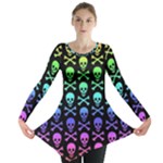 Rainbow Skull and Crossbones  Long Sleeve Tunic 