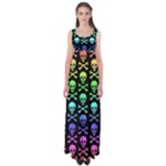 Rainbow Skull and Crossbones  Empire Waist Maxi Dress