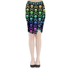 Rainbow Skull and Crossbones  Midi Wrap Pencil Skirt from ArtsNow.com