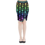 Rainbow Skull and Crossbones  Midi Wrap Pencil Skirt