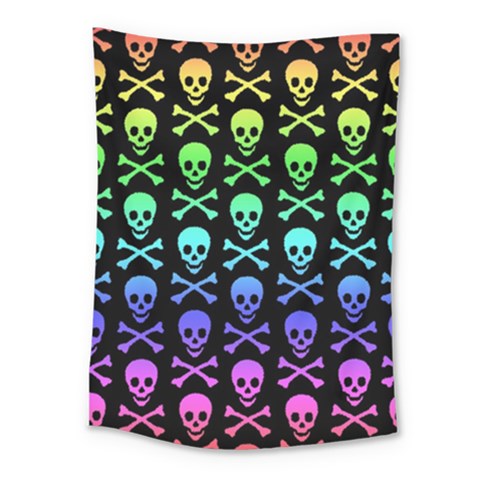 Rainbow Skull and Crossbones  Medium Tapestry from ArtsNow.com