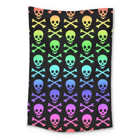 Rainbow Skull and Crossbones  Large Tapestry from ArtsNow.com
