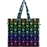 Rainbow Skull and Crossbones  Canvas Travel Bag